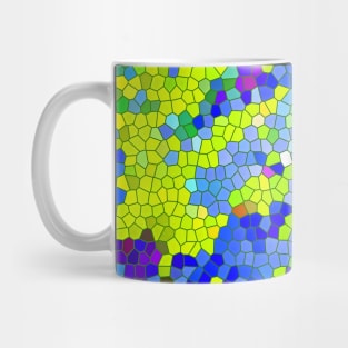 Yellow and Blue Abstract with Stained Glass Effect Mug